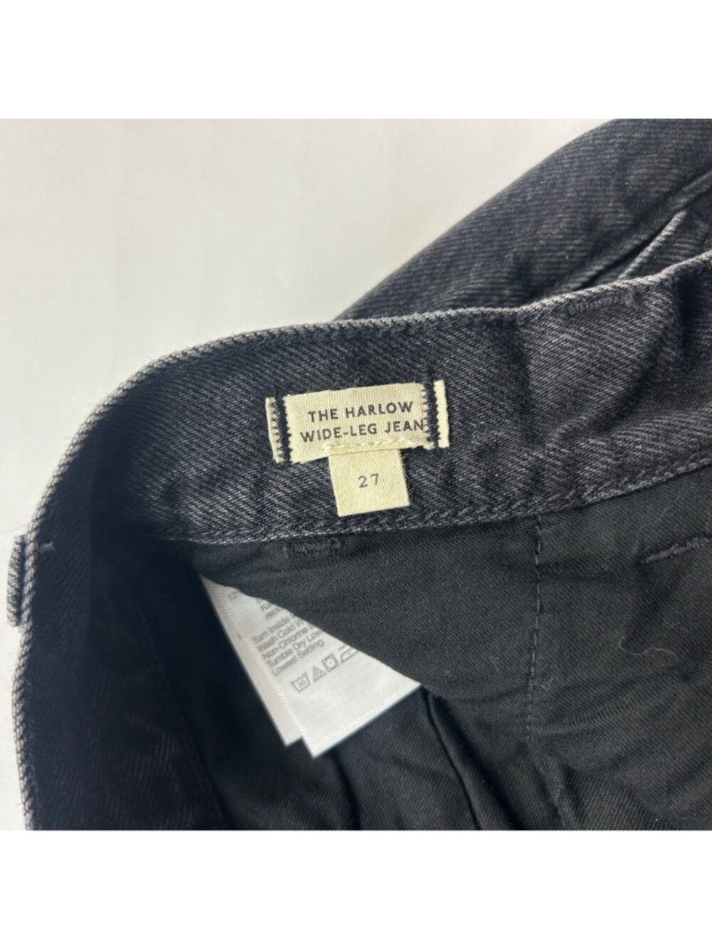 Madewell Washed Black Denim Harlow Wide Leg Trouser Jeans 27 - Picture 5 of 8